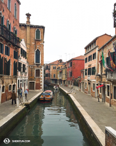 View from one of 409 bridges in Venice. (photo by projectionist Annie Li)